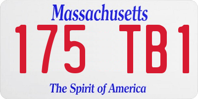 MA license plate 175TB1
