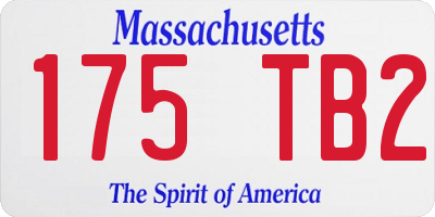MA license plate 175TB2