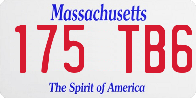 MA license plate 175TB6