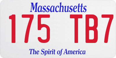 MA license plate 175TB7