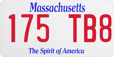 MA license plate 175TB8