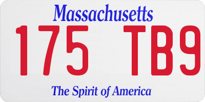 MA license plate 175TB9