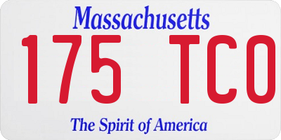 MA license plate 175TC0