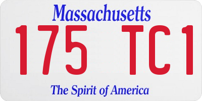 MA license plate 175TC1
