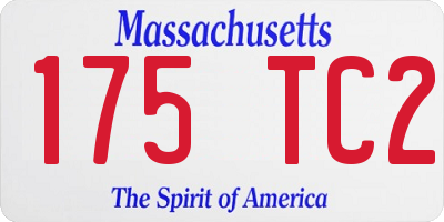 MA license plate 175TC2
