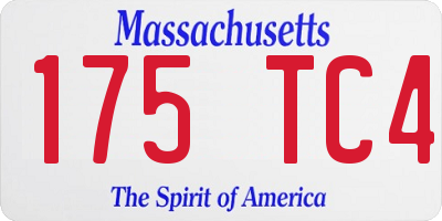 MA license plate 175TC4