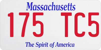 MA license plate 175TC5