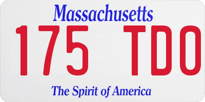 MA license plate 175TD0