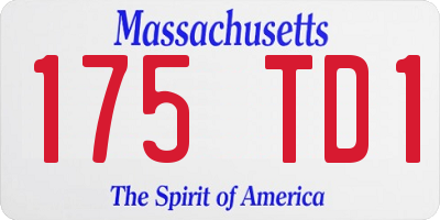 MA license plate 175TD1