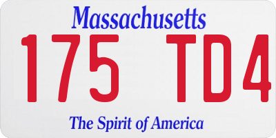 MA license plate 175TD4