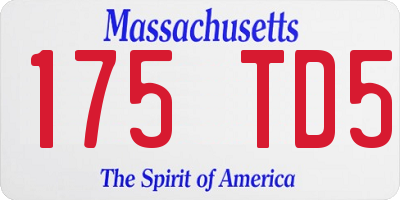 MA license plate 175TD5
