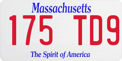 MA license plate 175TD9
