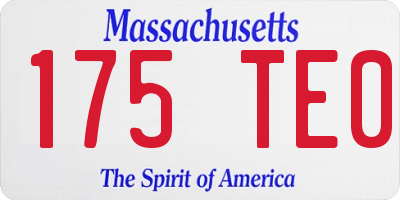 MA license plate 175TE0