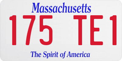 MA license plate 175TE1