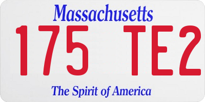 MA license plate 175TE2