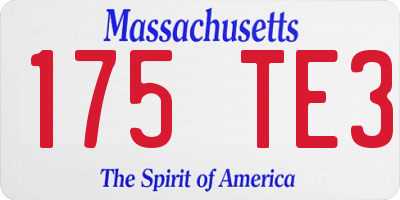 MA license plate 175TE3
