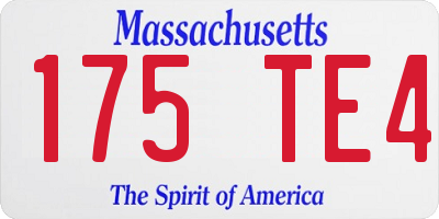 MA license plate 175TE4