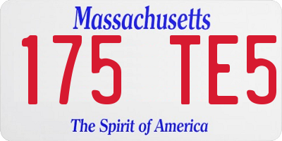MA license plate 175TE5