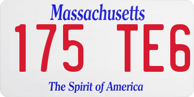 MA license plate 175TE6