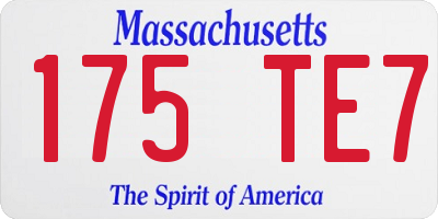 MA license plate 175TE7