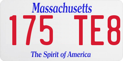MA license plate 175TE8