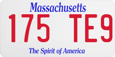 MA license plate 175TE9