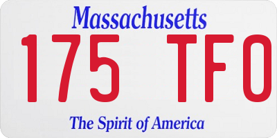 MA license plate 175TF0