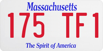 MA license plate 175TF1