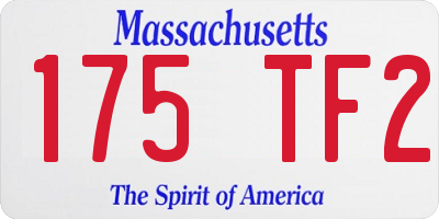 MA license plate 175TF2