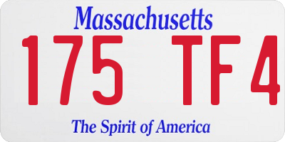 MA license plate 175TF4