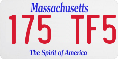 MA license plate 175TF5
