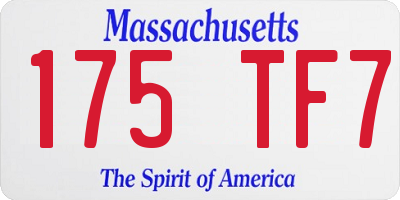 MA license plate 175TF7
