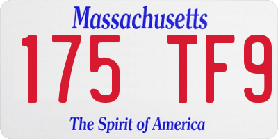 MA license plate 175TF9