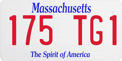 MA license plate 175TG1