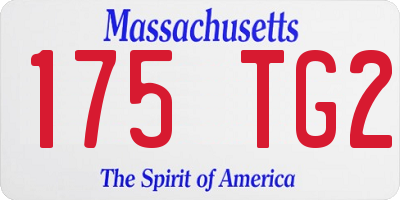 MA license plate 175TG2
