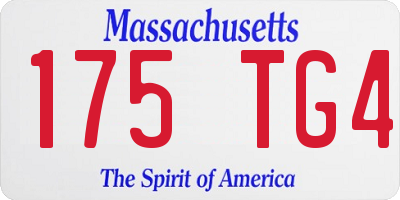MA license plate 175TG4