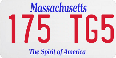MA license plate 175TG5