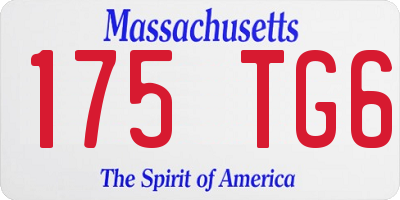 MA license plate 175TG6