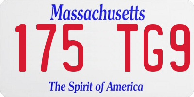 MA license plate 175TG9