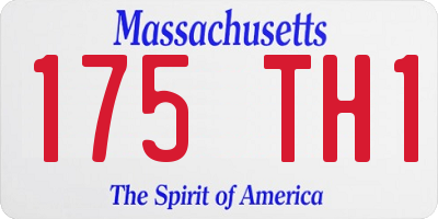 MA license plate 175TH1