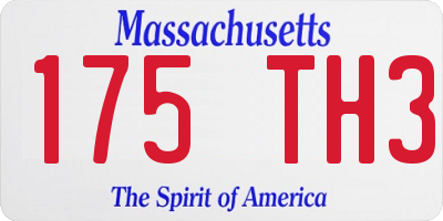 MA license plate 175TH3