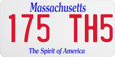 MA license plate 175TH5