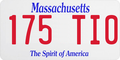 MA license plate 175TI0