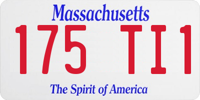 MA license plate 175TI1