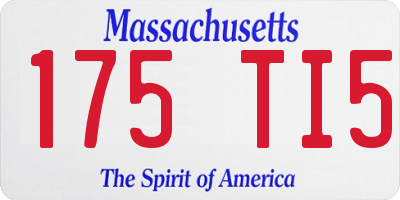 MA license plate 175TI5