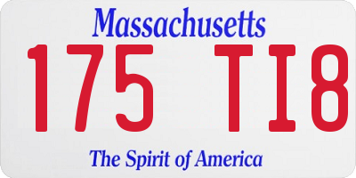 MA license plate 175TI8