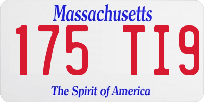 MA license plate 175TI9