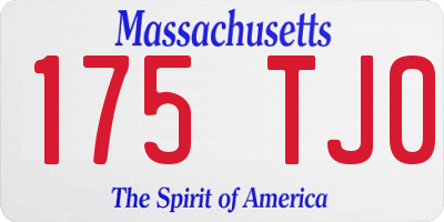 MA license plate 175TJ0