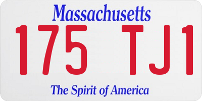 MA license plate 175TJ1