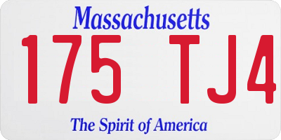 MA license plate 175TJ4